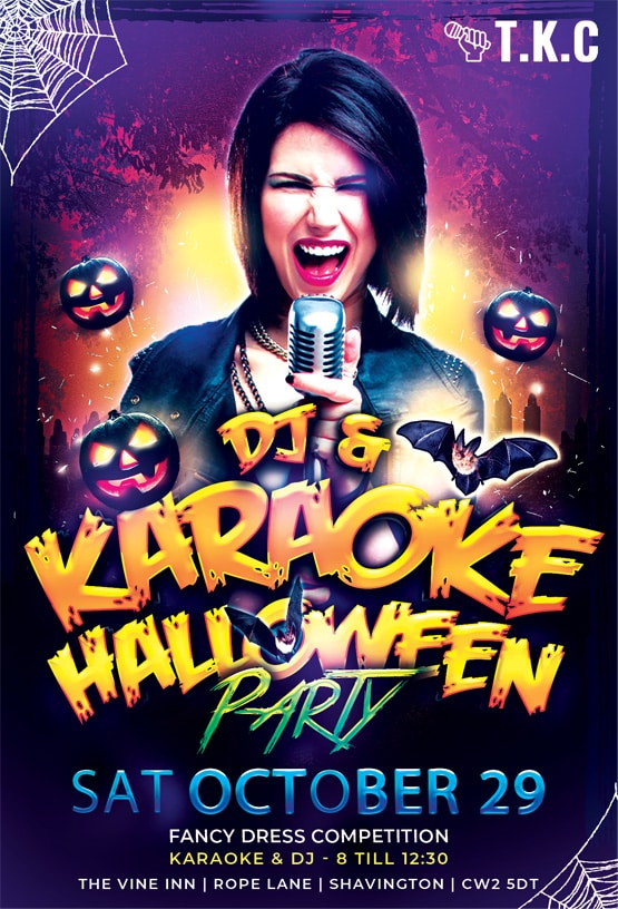 karaoke poster for Halloween show
