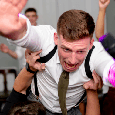 man flying through air karaoke