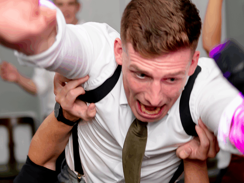 man flying through air karaoke